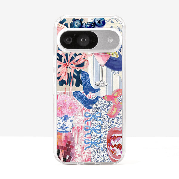 Coquette Collage Preppy and Cute Blue Pink Aesthetic Phone Case