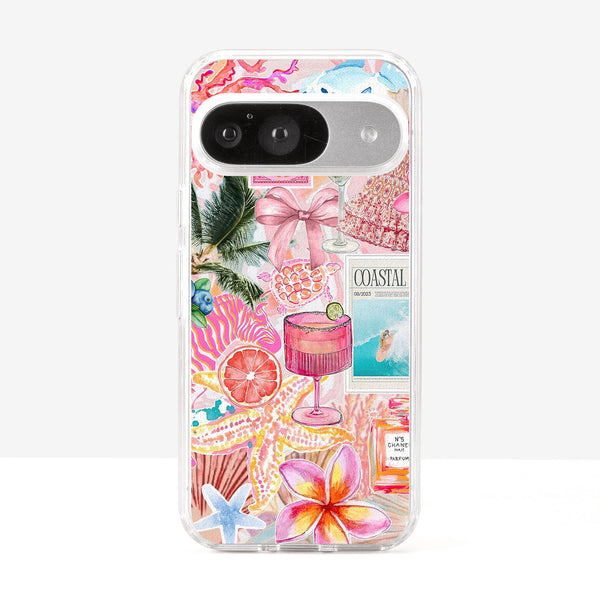 Coquette Collage Preppy and Cute Orange Pink Aesthetic Phone Case