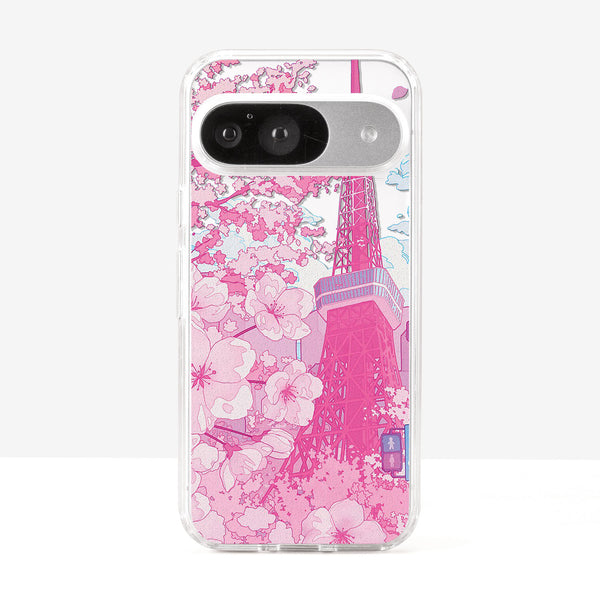 Japanese Landscape Tokyo Tower and Cherry Blossom Phone Case